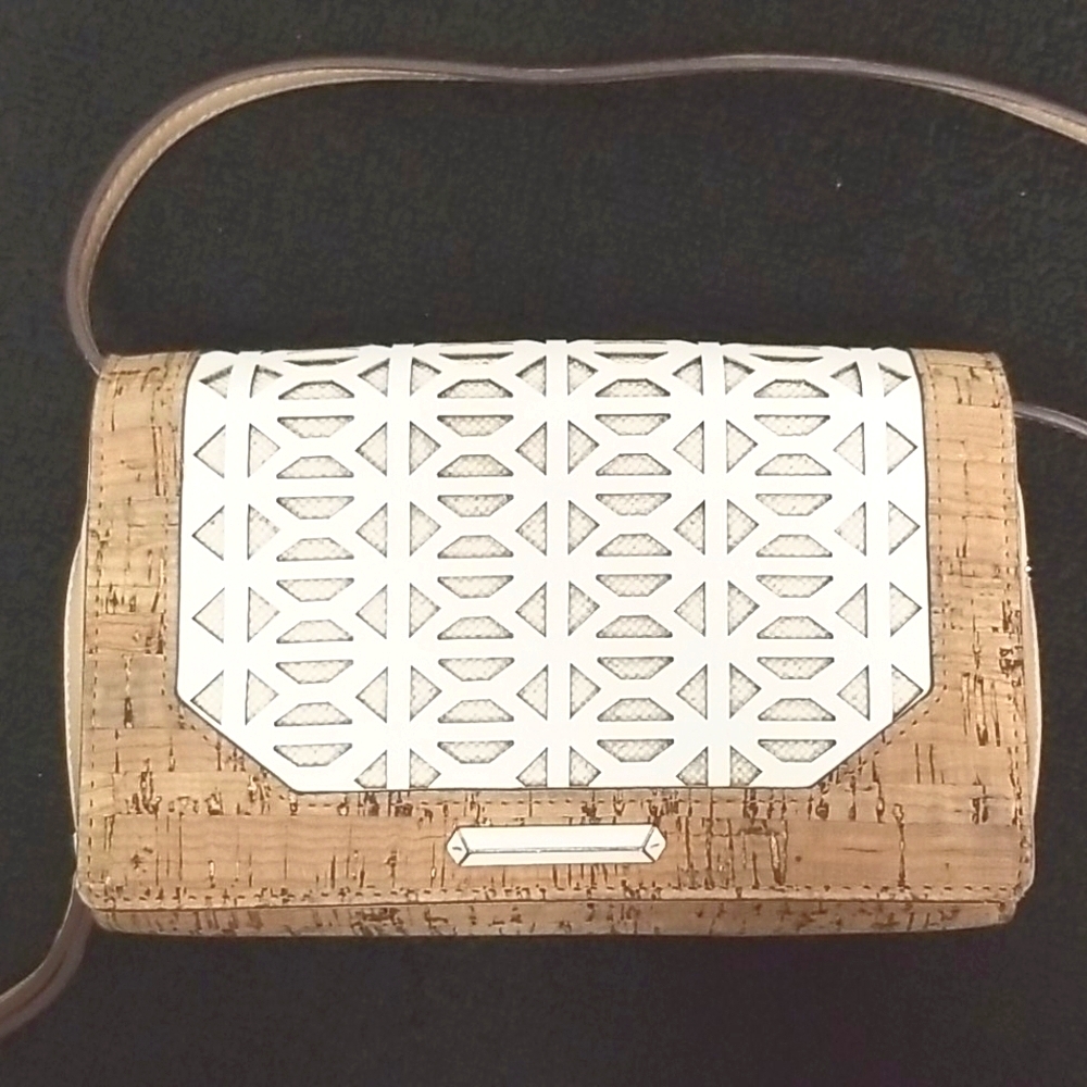 Stella & Dot Cork Crossbody Bag Geometric Design